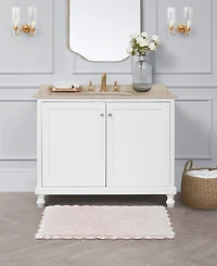 Laura Ashley Heathered Crochet Border Cotton Bath Rug