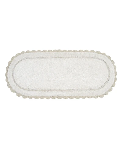 Laura Ashley Crochet Cotton Bath Rug, 24" x 60"