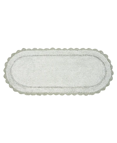 Laura Ashley Crochet Cotton Bath Rug, 24" x 60"