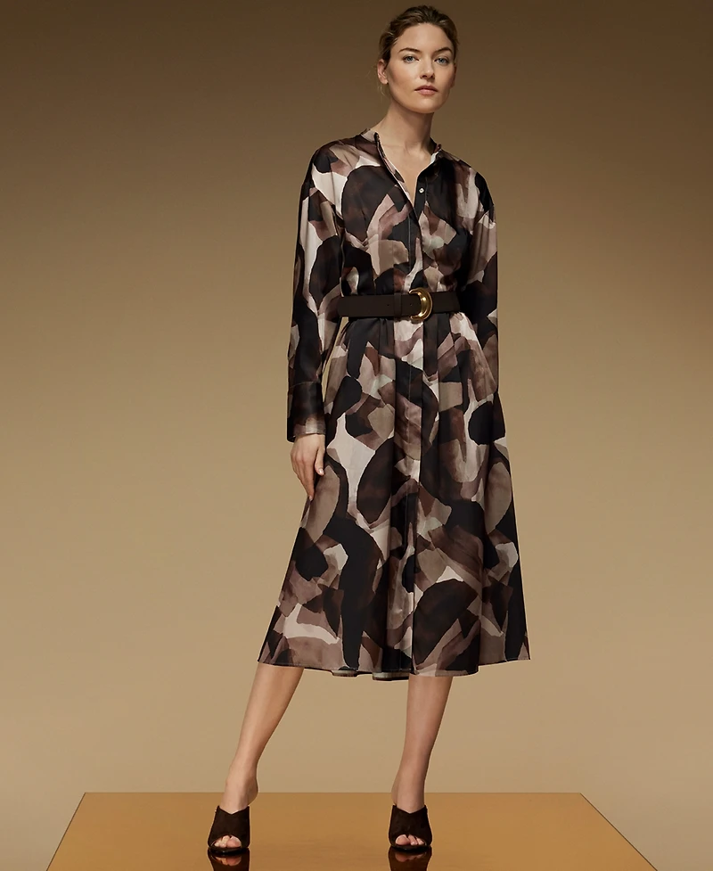 Donna Karan New York Women's Belted Printed Shirtdress