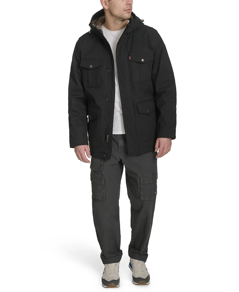Levi's Men's Field Parka with Plaid Lining Jacket