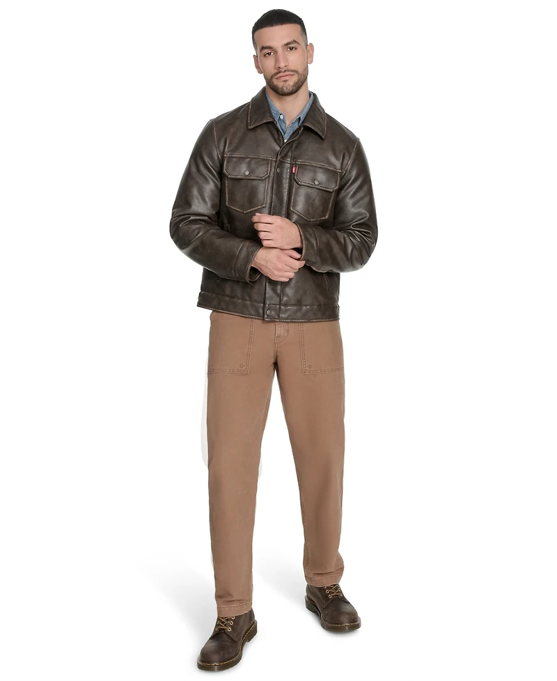Levi's Men's Faux Leather Trucker Jacket
