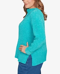 Ruby Rd. Plus Split Cowl Chenille Pullover Sweater