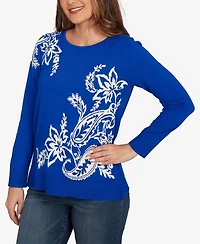 Ruby Rd. Plus Size Floral Paisley Jacquard Sweater