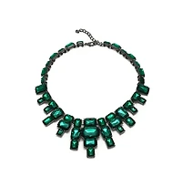Sohi Women's Green Maxi Stone Statement Necklace