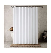Hotel Collection Xl White Fabric Shower Curtain With Magnetic Hem