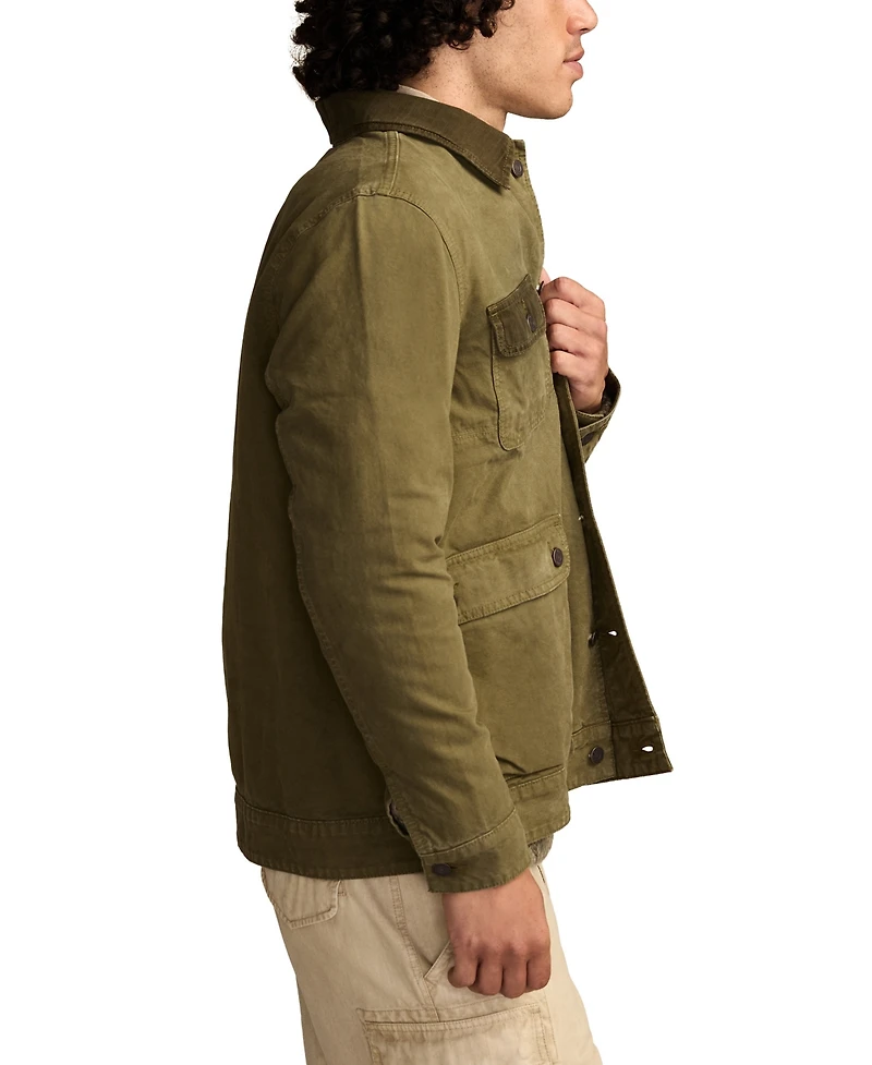 Lucky Brand Men's Jungle Green Long Sleeve Spread Collar Jacket