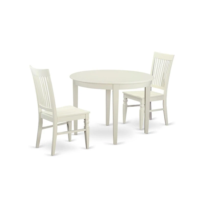 East West Furniture 3 Pc Table and chair set for 2-Dinette Table and 2 Kitchen Chairs