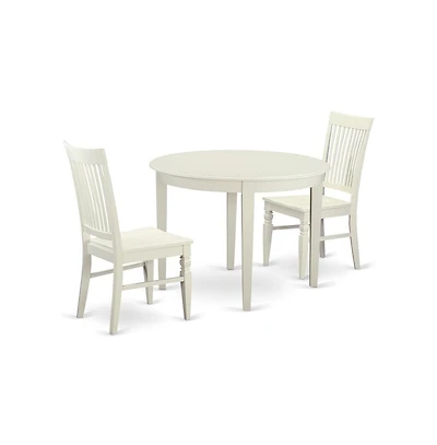 East West Furniture 3 Pc Table and chair set for 2-Dinette Table and 2 Kitchen Chairs
