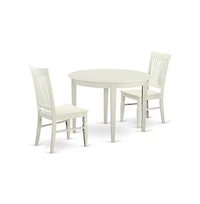 East West Furniture 3 Pc Table and chair set for 2-Dinette Table and 2 Kitchen Chairs