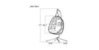 37 Inch Wicker Egg Chair with Stand and Removable Cushion for Indoor and Outdoor Use