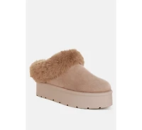 London Rag Aniso Faux Fur Slip On Snow Boots Women