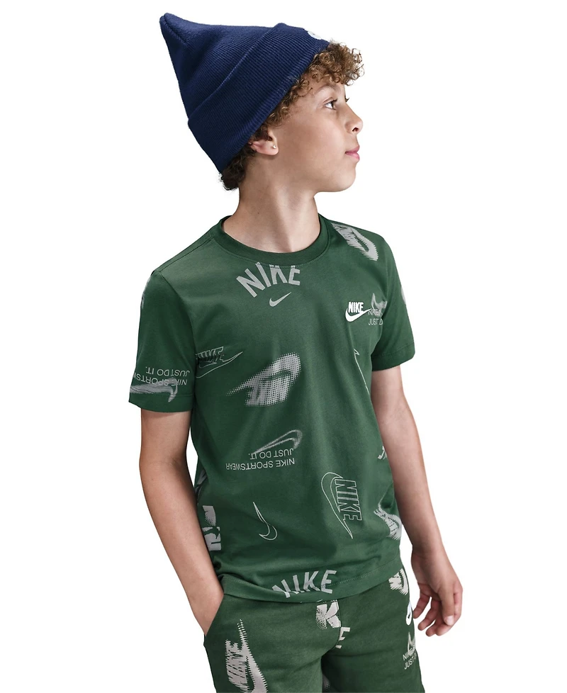 Nike Big Kids Sportswear Printed Cotton T-Shirt
