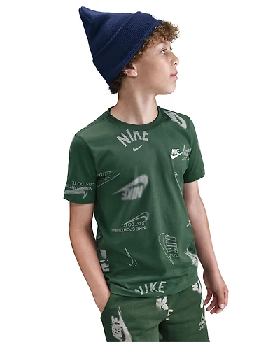 Nike Big Kids Sportswear Printed Cotton T-Shirt