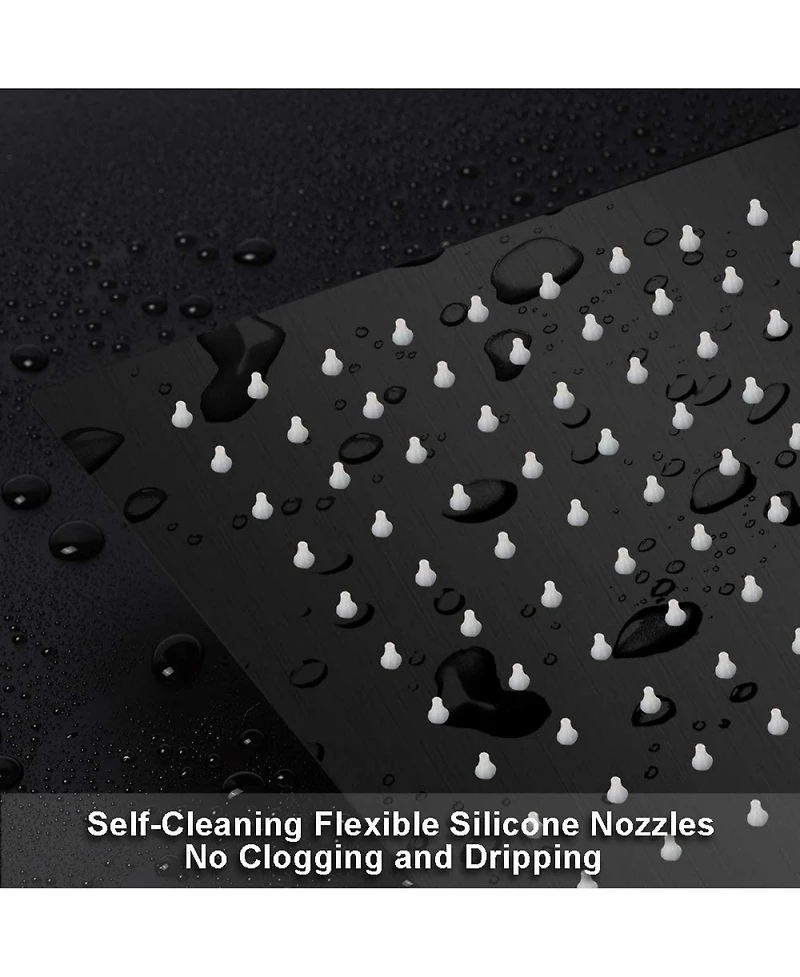 Rainsken 10" Square Rainfall & High Pressure Stainless Steel Bath Shower Head Matte Black