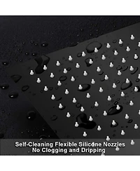 Rainsken 10" Square Rainfall & High Pressure Stainless Steel Bath Shower Head Matte Black