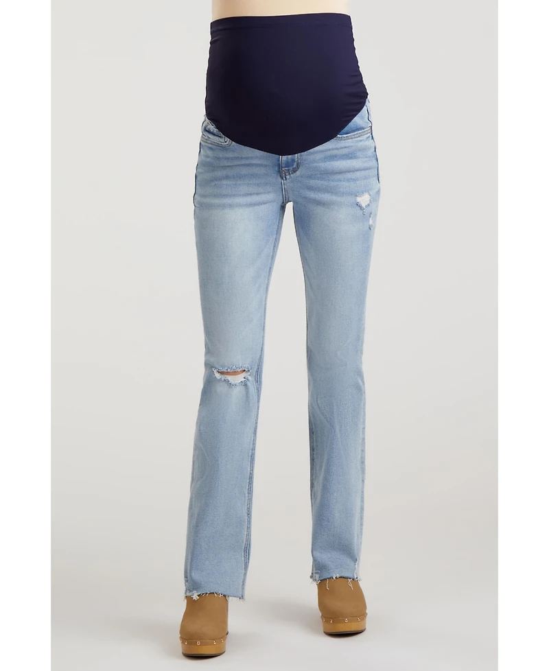 Pinkblush Maternity Light Blue Distressed Bootcut Jeans