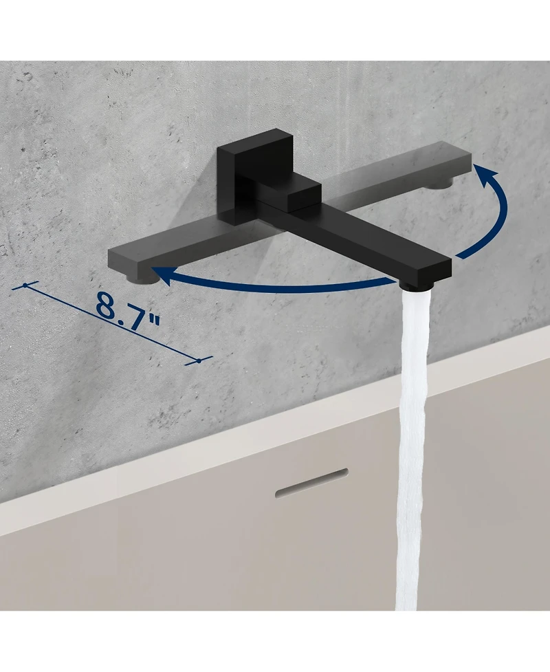 Rainsken Matte Black Shower System, 12 Inch Shower Fixtures Rain Shower Head with Handheld Shower Spray, Wall Mount Shower Faucet Set for Bathroom