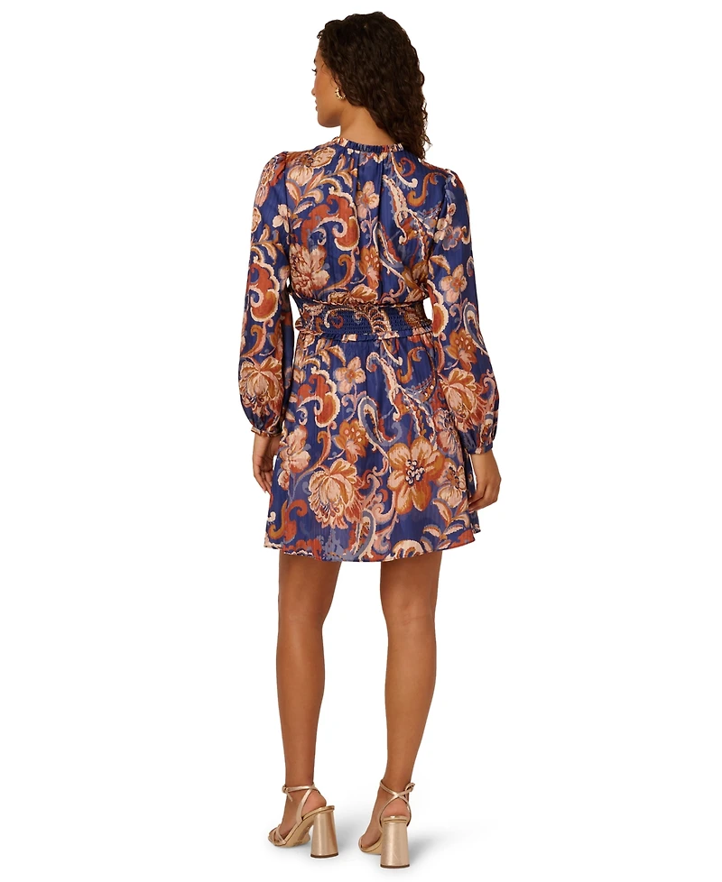 Adrianna by Papell Women's V-Neck Pull-On Printed Short Dress