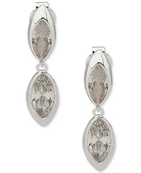 Anne Klein Cubic Zirconia Double Navette Stone Drop Earrings