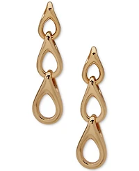 Anne Klein Gold-Tone Teardrop Linked Linear Earrings