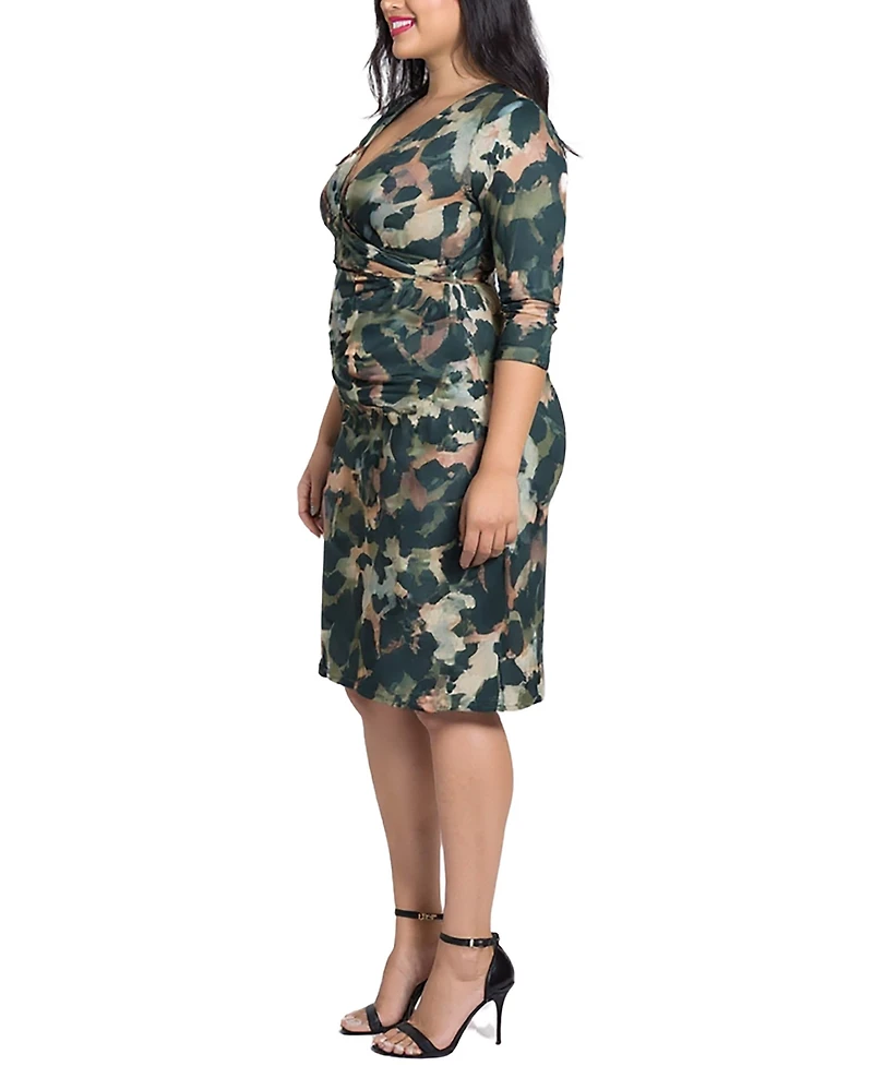 24seven Comfort Apparel Plus Faux Wrap Dress