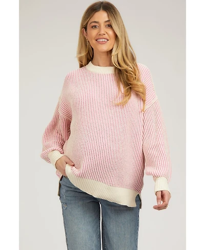 Pinkblush Maternity Ribbed Balloon Sleeve Sweater
