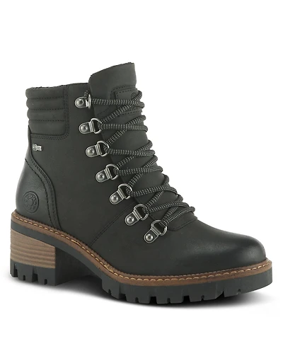 Spring Step Rockies Hiking-Inspired Lace-Up Booties with Cushioned Insole