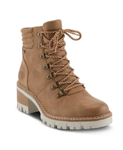 Spring Step Rockies Hiking-Inspired Lace-Up Booties with Cushioned Insole