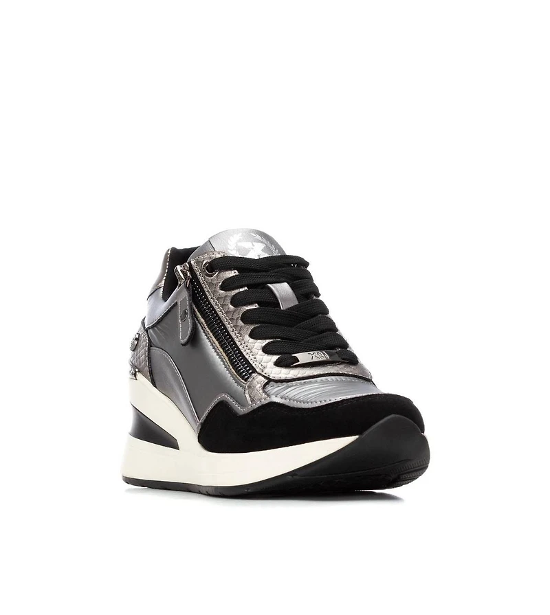 Women's Side Zipper Wedge Sneakers By Xti