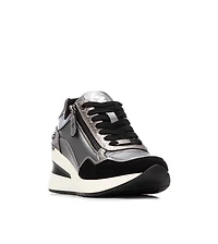 Women's Side Zipper Wedge Sneakers By Xti