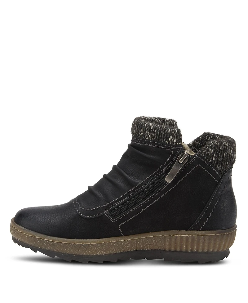 Spring Step Cleora Water Resistant Dual-Zip Bootie with Faux Shearling Lining