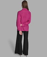 Bcbg Women's Long Sleeve Embellish Trim Top