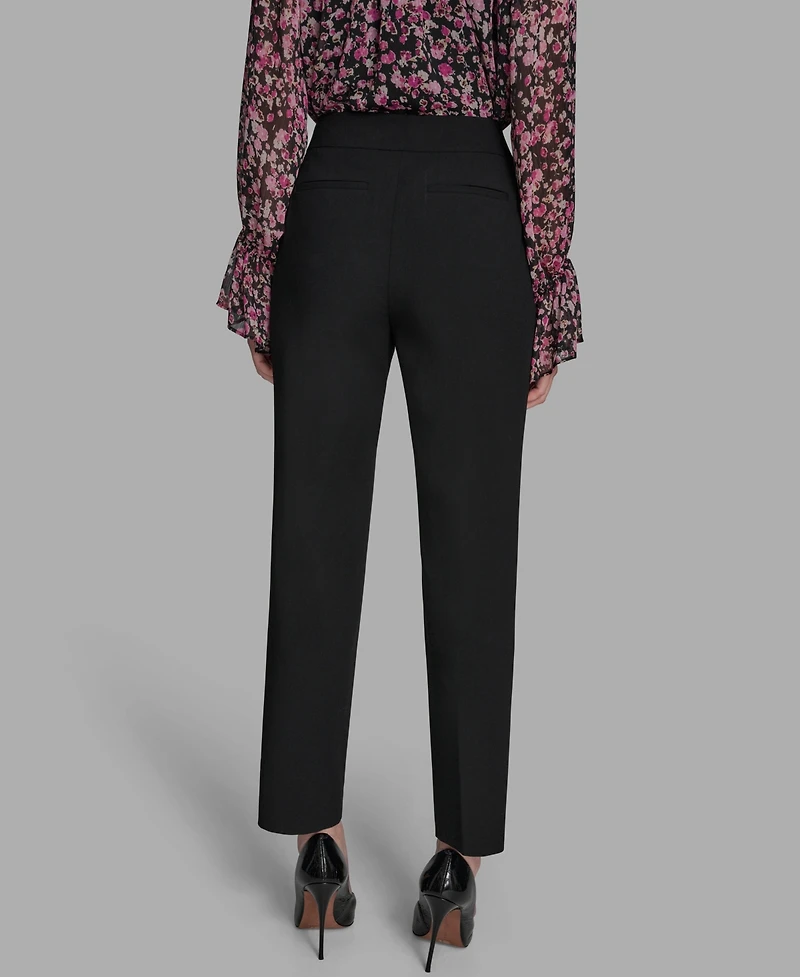 Bcbg Women's Flat Front Two Button Tab Mid Rise Pants