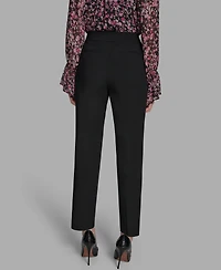 Bcbg Women's Flat Front Two Button Tab Mid Rise Pants
