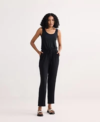Reistor Women's Relaxed Drawstring Jumpsuit Black