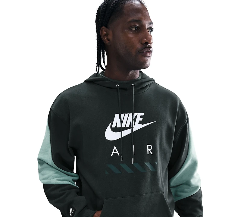 Nike Men's Air Fleece Roomy-Fit Logo-Print Hoodie