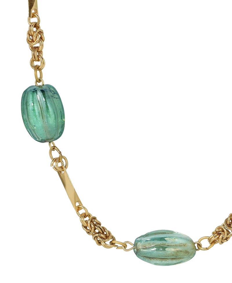 2028 Green Glass Ab Necklace