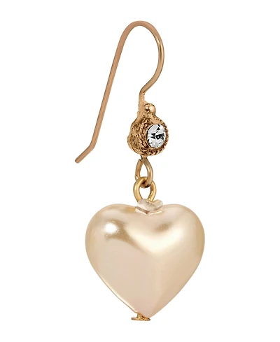 2028 Heart Shaped Faux Cultivated Pearl Earrings