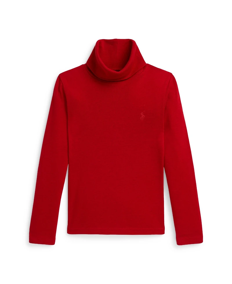 Polo Ralph Lauren Girls 2T-6X Ribbed Cotton-Modal Turtleneck Sweatshirt