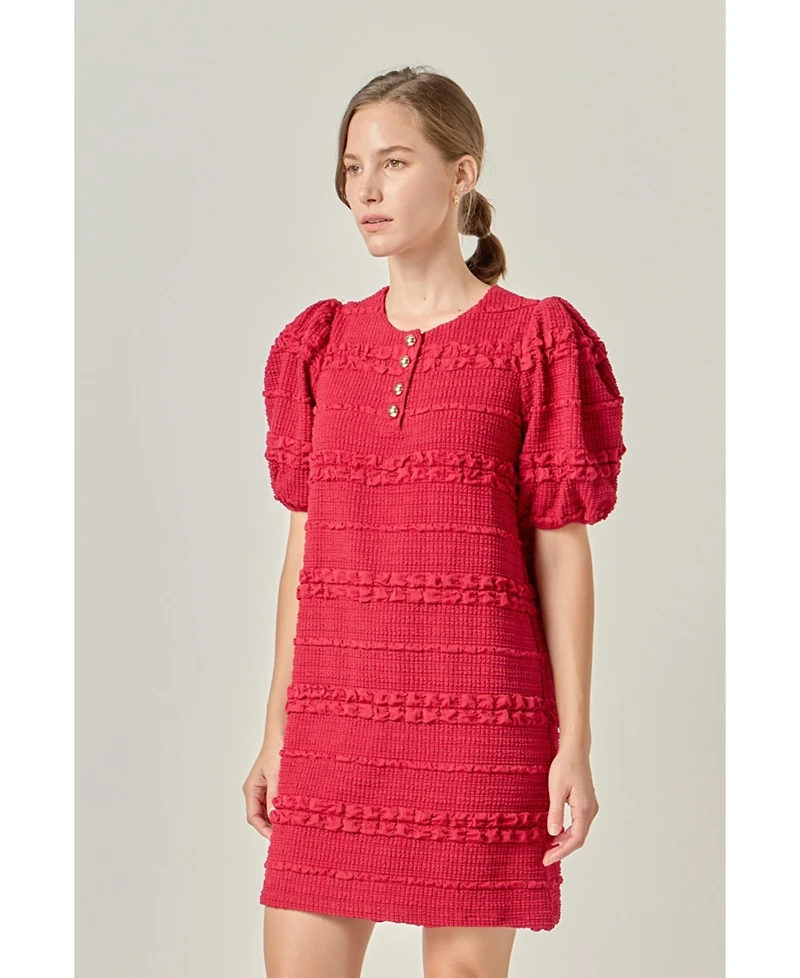English Factory Women's Smocked Mini Dress