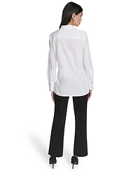 Halston Women's Long Sleeves Poplin Shirt