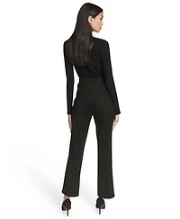 Halston Women's Mid Rise Pleated Trousers