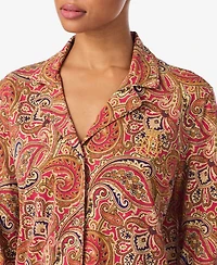 Lauren Ralph Women's Long Sleeves Notch Collar Pajama Set