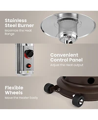 Pamapic 48000 Btu Outdoor Propane Patio Heater with Cover and Wheels
