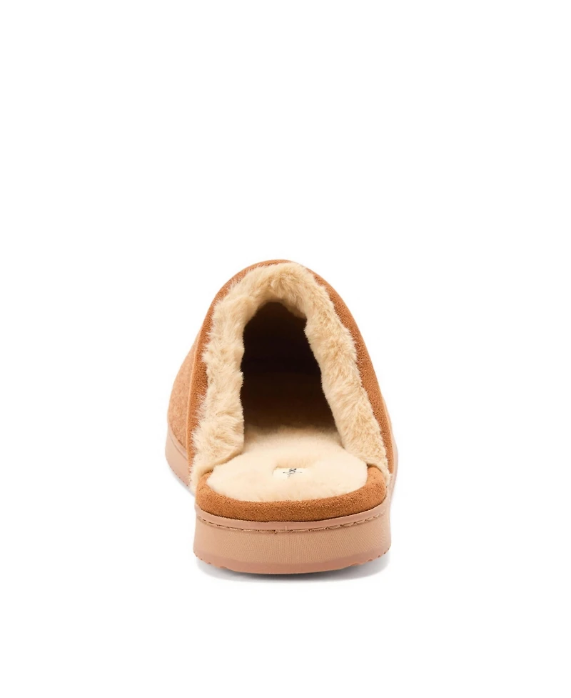 Dearfoams Men's Owen Mixed Material Scuff Slipper