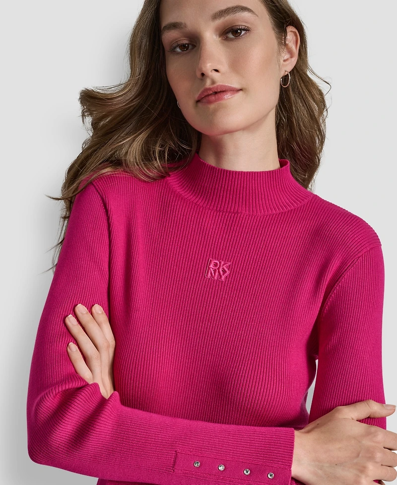 Dkny Jeans Women's Rib Long Sleeves Slim Fit Sweater