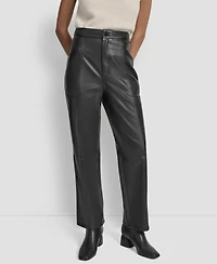 Dkny Jeans Women's High Rise Straight Leg Seamed Pants