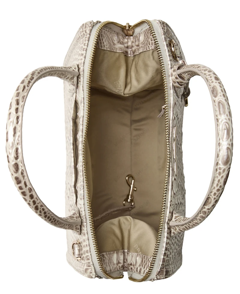 Brahmin Caroline Melbourne Embossed Leather Satchel Bag