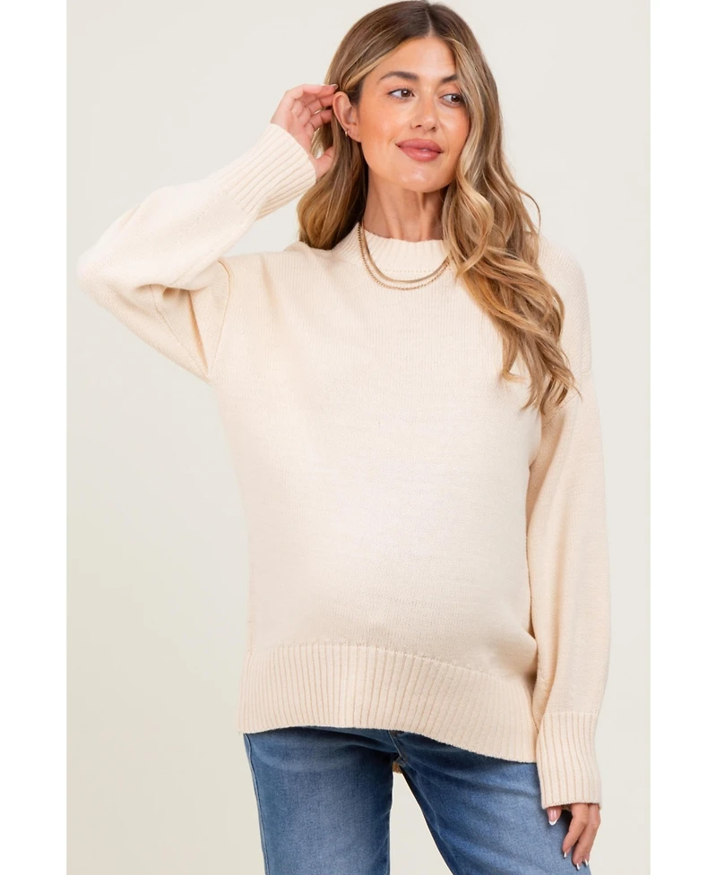 Pinkblush Maternity Burgundy Drop Shoulder Oversized Sweater